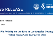 洛杉矶县流感活动呈上升趋势 保护好自己和家人