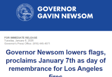 纽森州长宣布1月7日为洛杉矶火灾纪念日