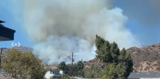 南加州酷热天气下多地爆发山火