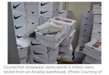 警方在亚凯迪亚仓库查获价值1000万美元的假冒阿迪达斯和耐克潮牌服饰